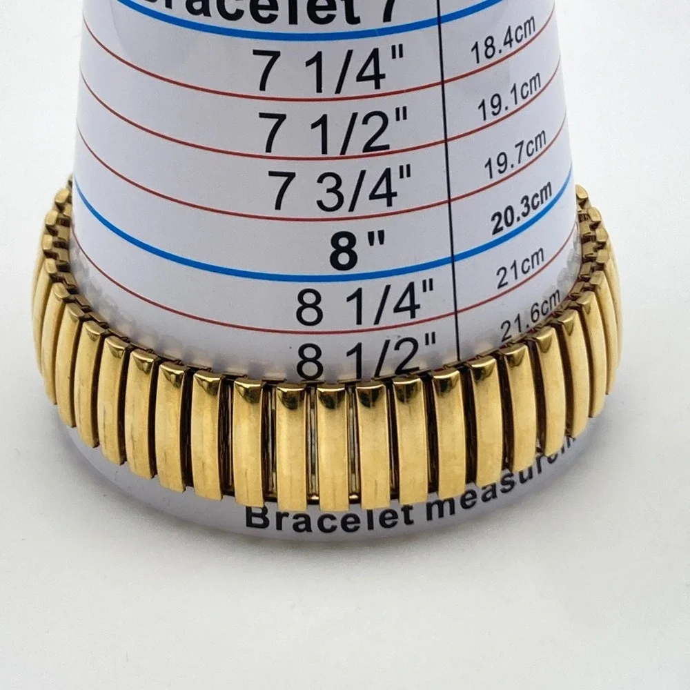 Women's Easy Reader Watch Gold Tone Crystals 43mm Wide Stretch Band New Battery